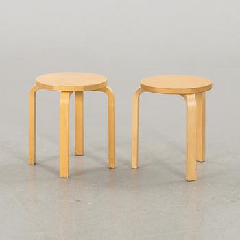 ALVAR AALTO, two stools. second half of 20th century.