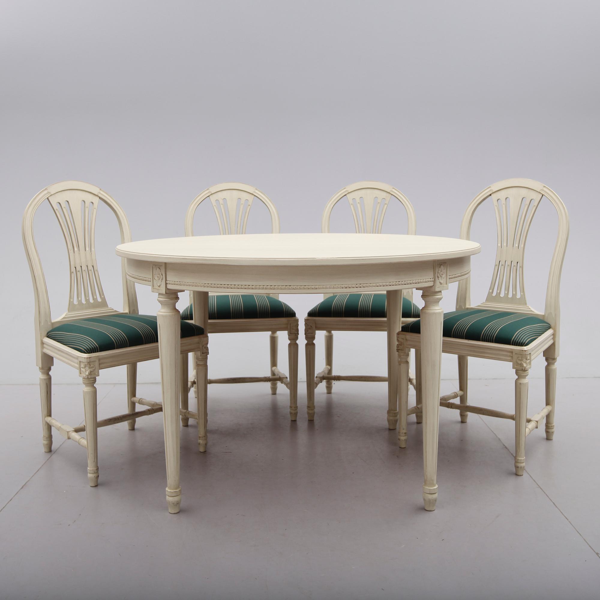 MATGRUPP, 5 delar, gustaviansk stil, 1900-talets slut.