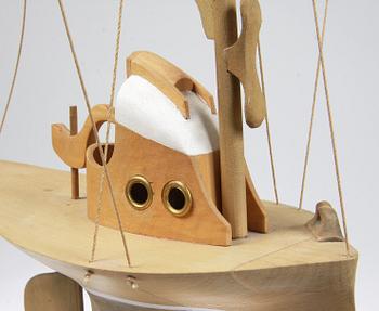 SKULPTUR, trä, Bengt Lundin, monogramsign.