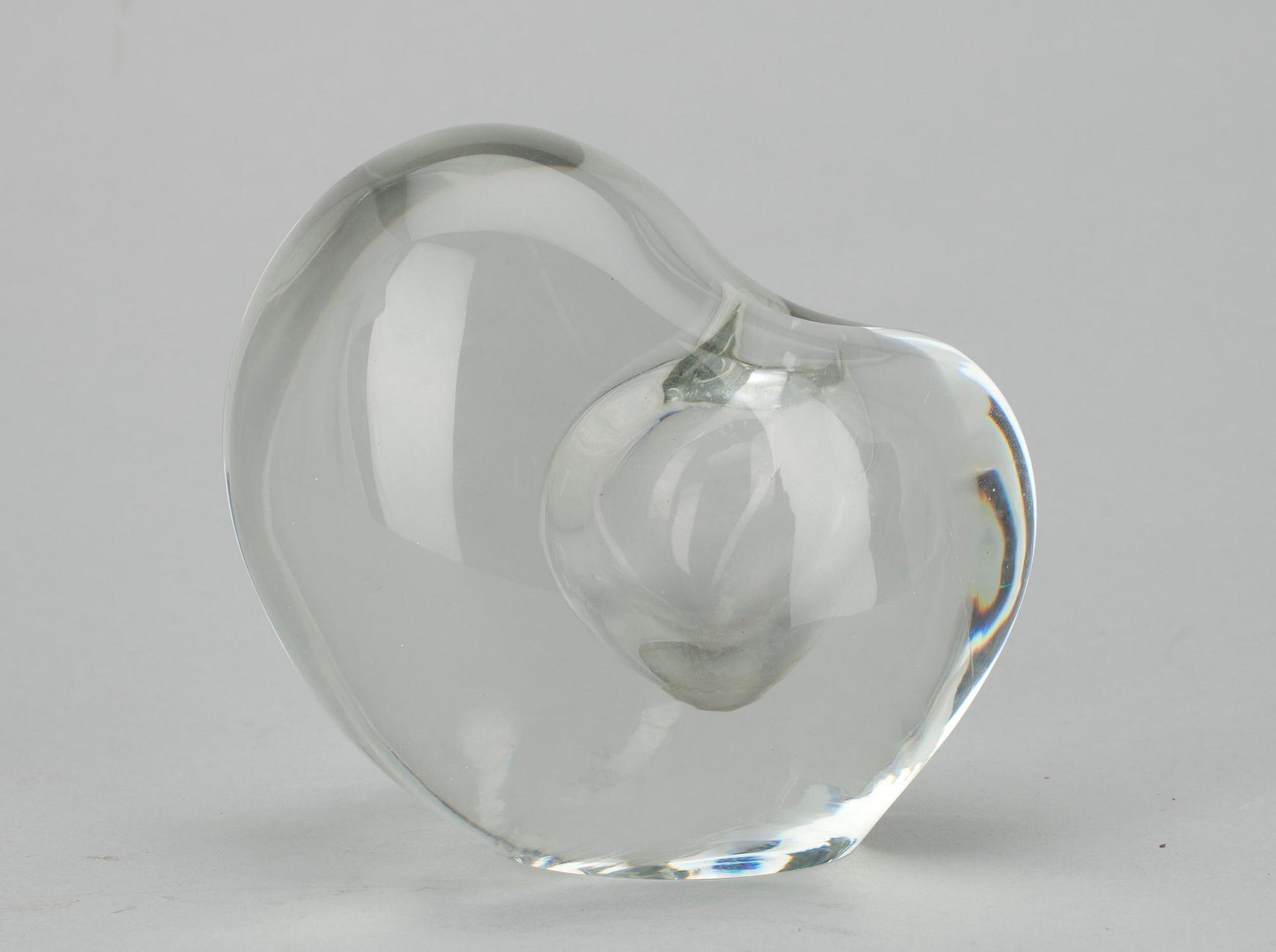 SKULPTUR, glas, "Hjärta" sign. Timo Sarpaneva, Iittala.