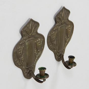 Antti Hakkarainen, a pair of 1930s '1100' candle wallsconce for Taidetakomo Antti Hakkarainen.