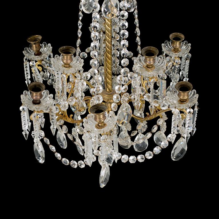 An oscarian chandelier, late 19th century.