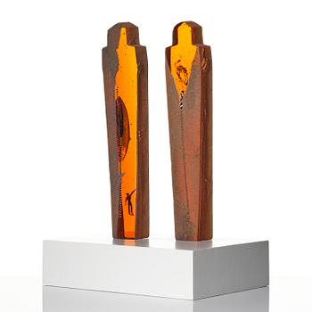 Bertil Vallien, a sand cast glass sculpture, "Escape", Kosta Boda, Sweden.