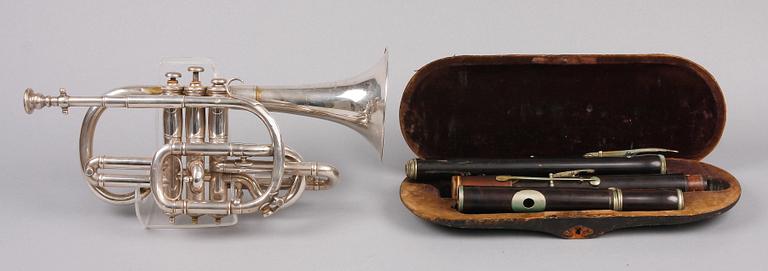 TRUMPET samt KLARINETT. 1800/1900-tal.