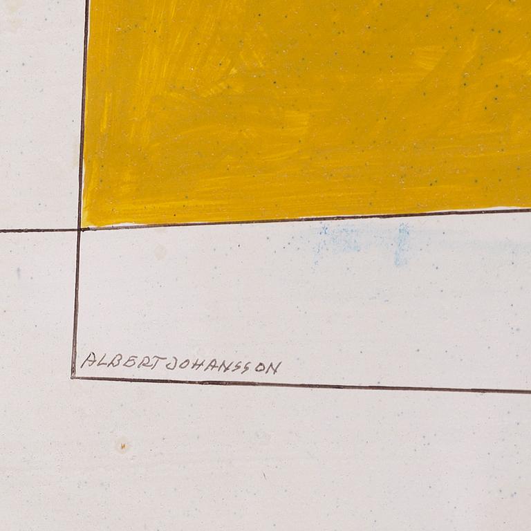 Albert Johansson, olja på pannå, signerad.