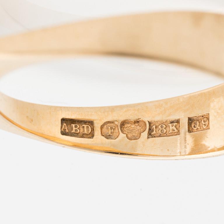 Armband och ring, 18K guld med odlade pärlor.