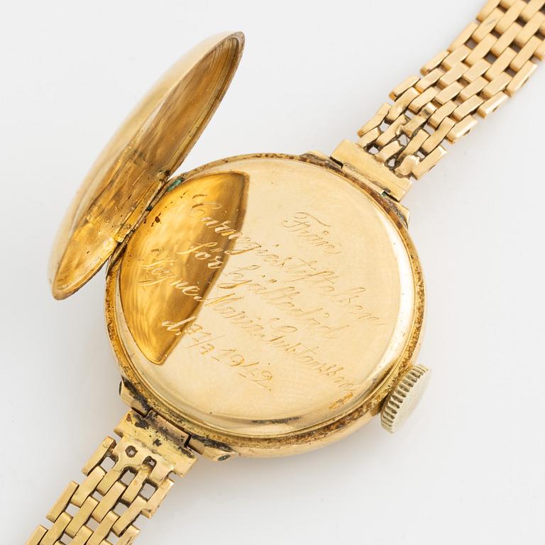 Wristwatch, 18K gold, 26 mm.