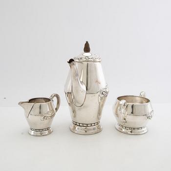 Kaffeservis 3 dlr Jugend 1900-talets första hälft nysilver.