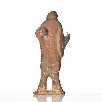 A sculptured pottery figure of a foreigner, Wei/Sui dynasty.