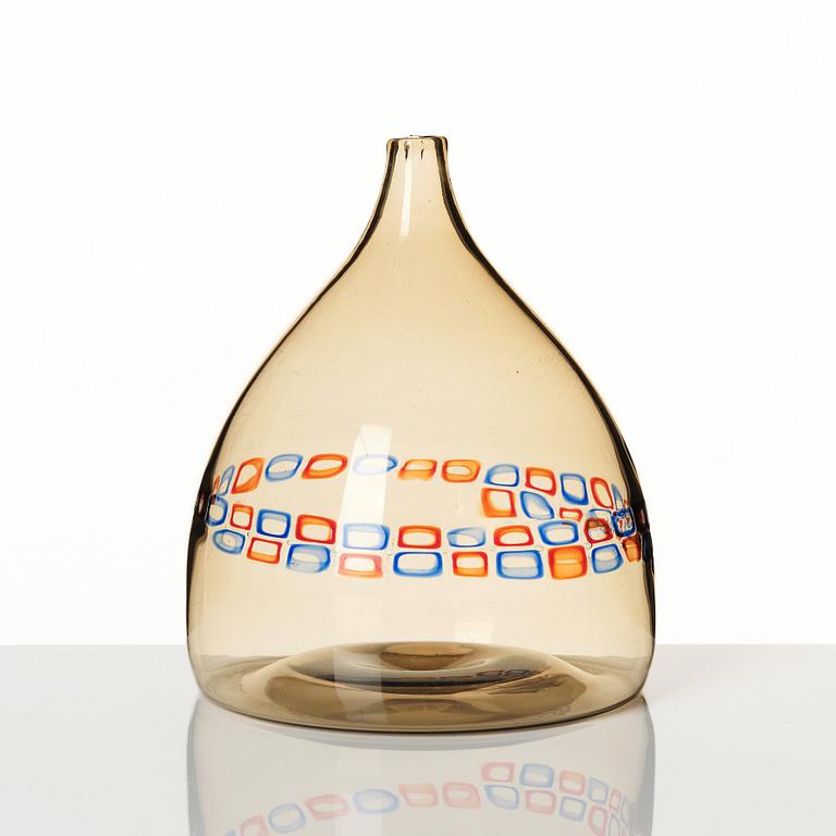 Peter Pelzel, a 'murrine' glass vase, Vistosi, Murano, Italy 1960s.