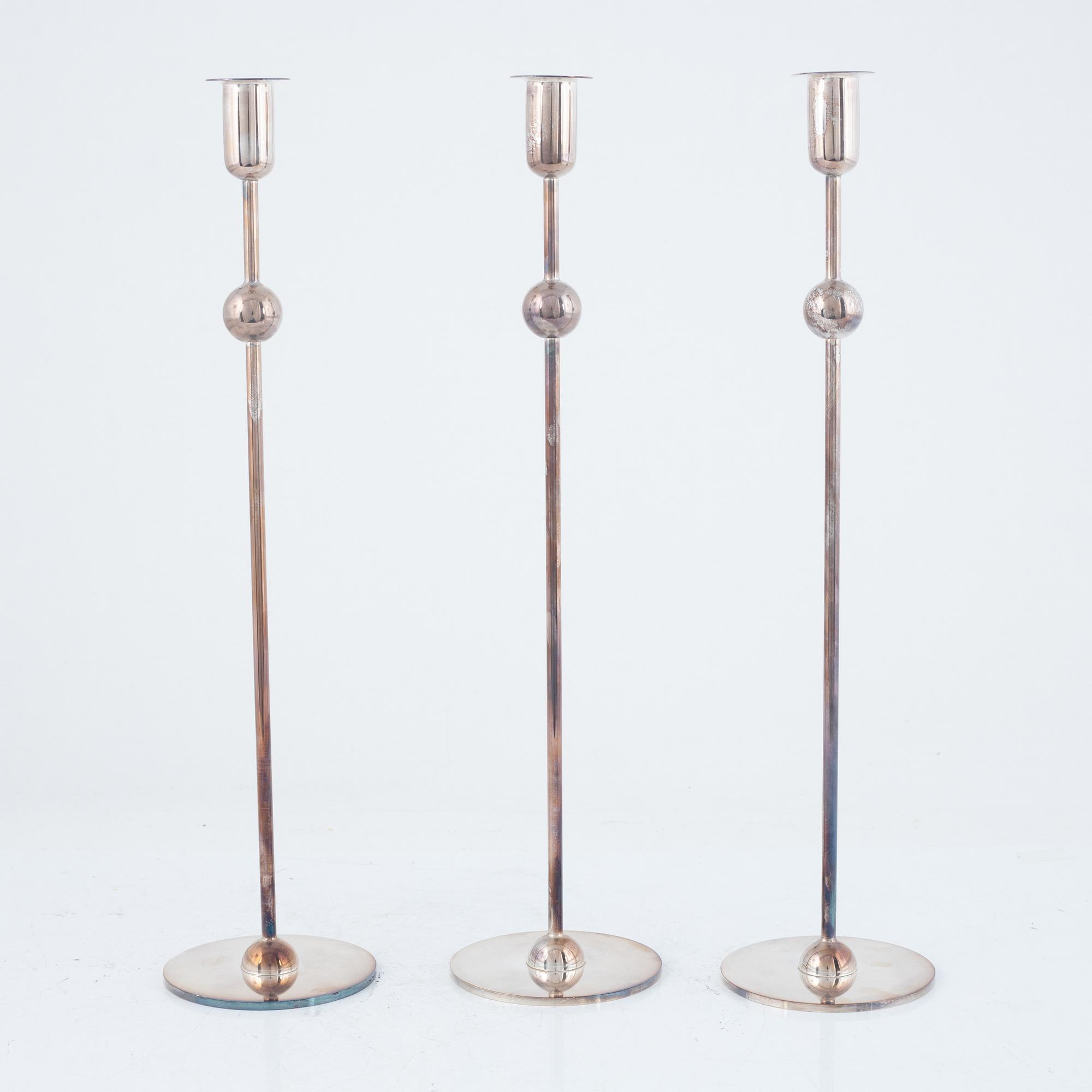 Estrid Ericson, ljusstakar, 3 st, "Kulan", Firma Svenskt Tenn.