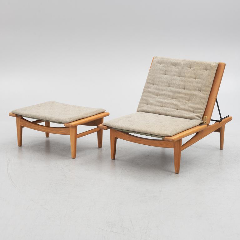 Hans J. Wegner, armchair with footstool/daybed, GE-01, Getama, Denmark.