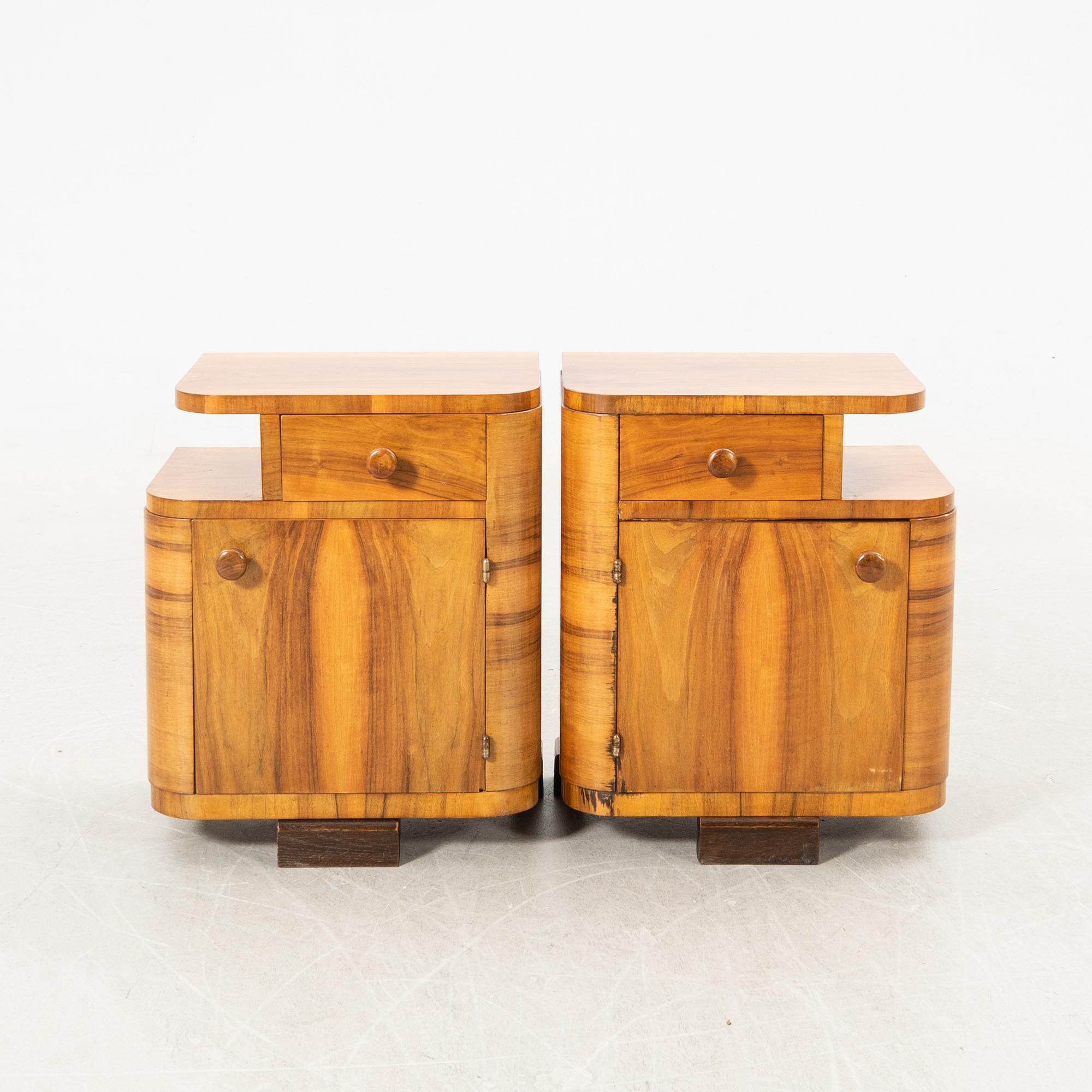 Sängbord ett par Art Deco 1900-talets första hälft.