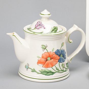 KAFFESERVIS, 18 delar, porslin, "Amapola", Villeroy & Boch, Tyskland, 1900-talets slut.