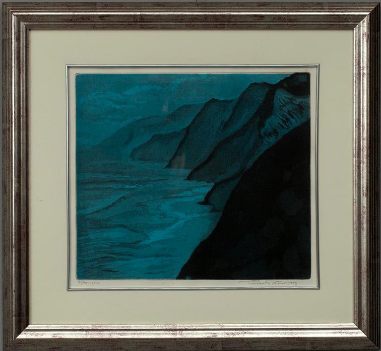 TUULIKKI PIETILÄ, färgakvatint, 21/75 tpl´a, sign. och dat. 1973.