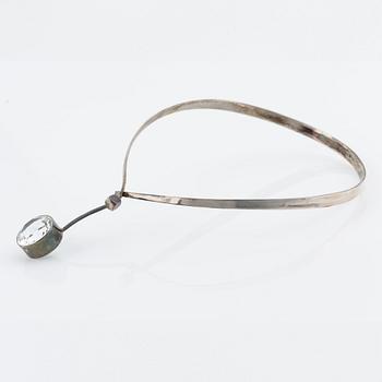 Necklace, bracelet, and a ring, silver with rock crystal, including pieces by Gert Thysell.