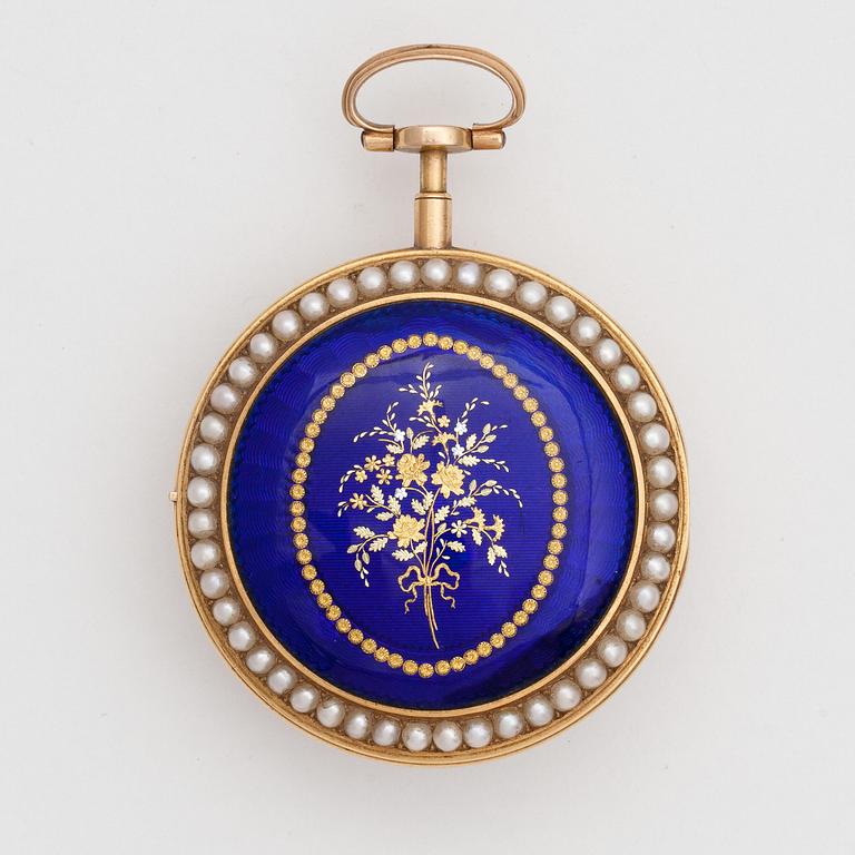 A gold pocket watch, F. Crump, London, early 19th century.