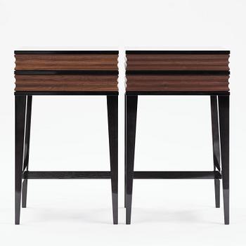 Attila Suta, a pair of bedside tables, executed in his own studio, Stockholm, 2025.