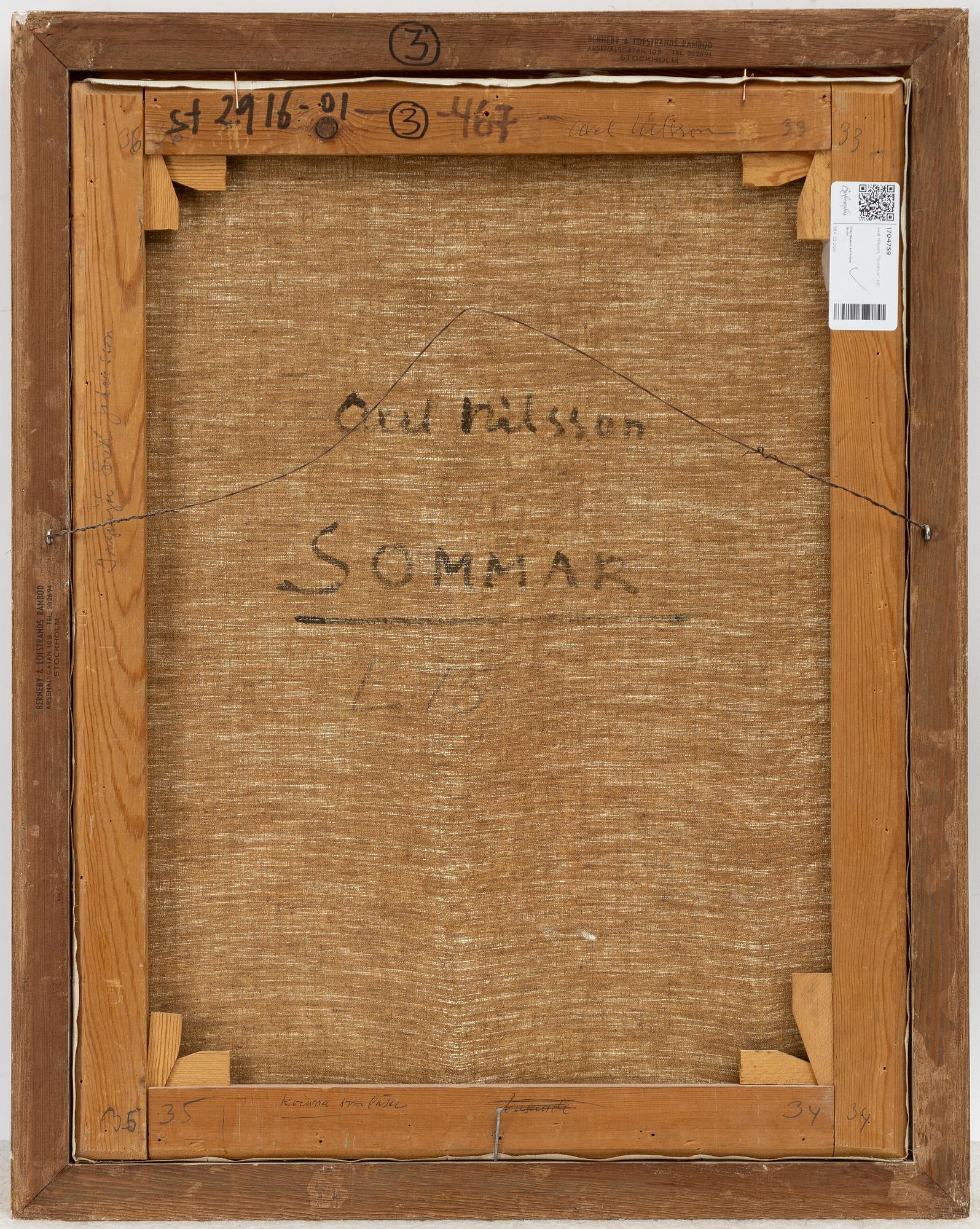 Axel Nilsson, 'Sommar (Summer)'.