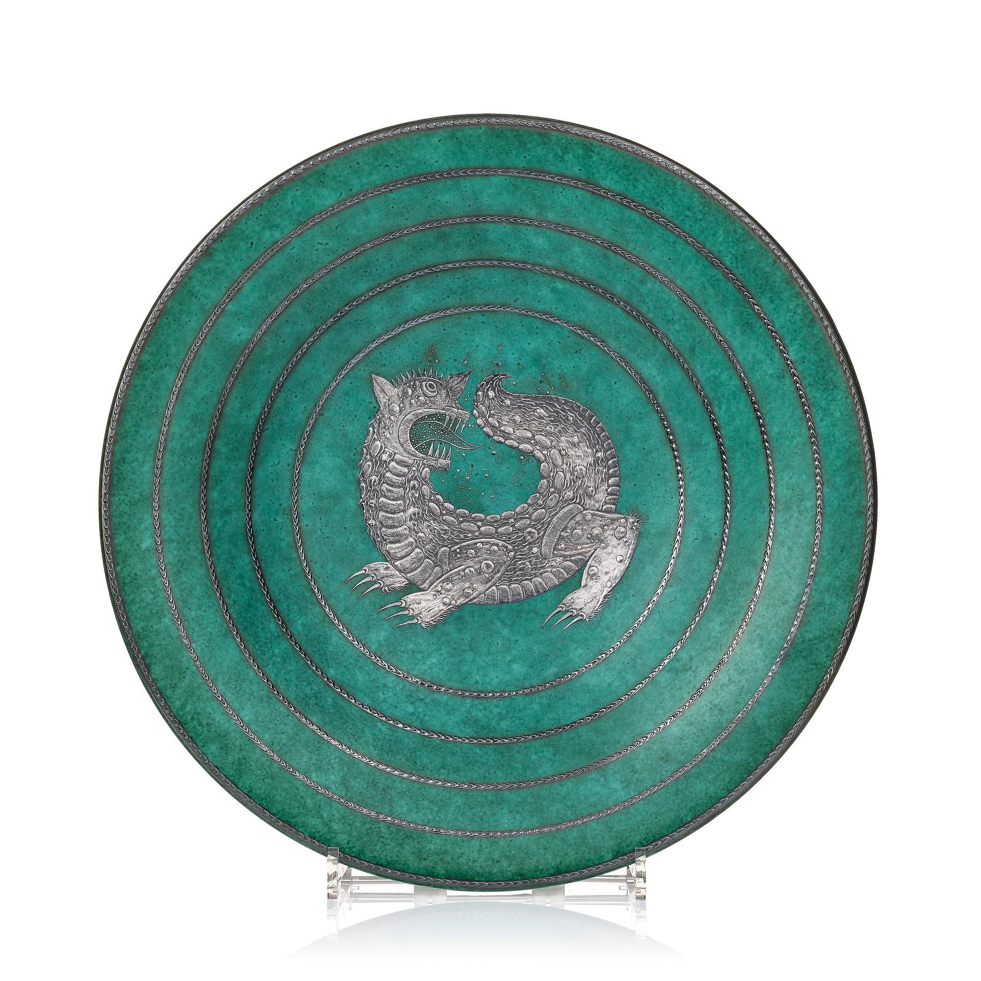 Wilhelm Kåge, an Argenta stoneware dish, model 1035, Gustavsberg, Sweden 1940.