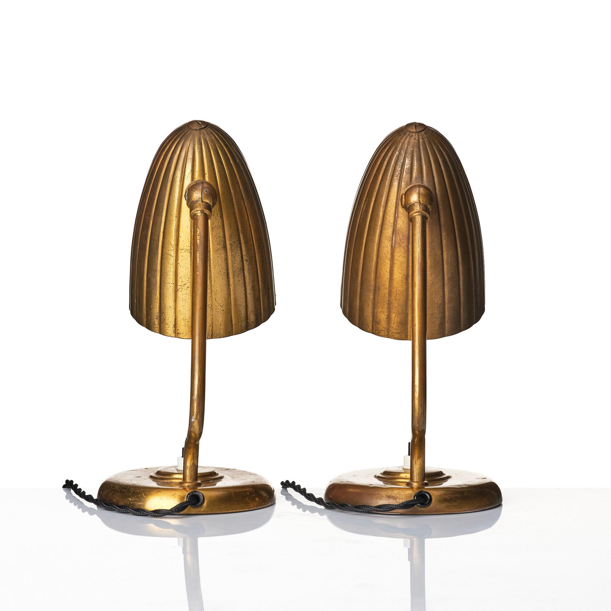 Harald Notini, a pair of table lamps, model '15470', Arvid Böhlmarks Lampfabrik, Sweden, 1940s.