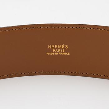 Hermès, a 'Collier de Chien' black leather belt, 1991. Size 75.