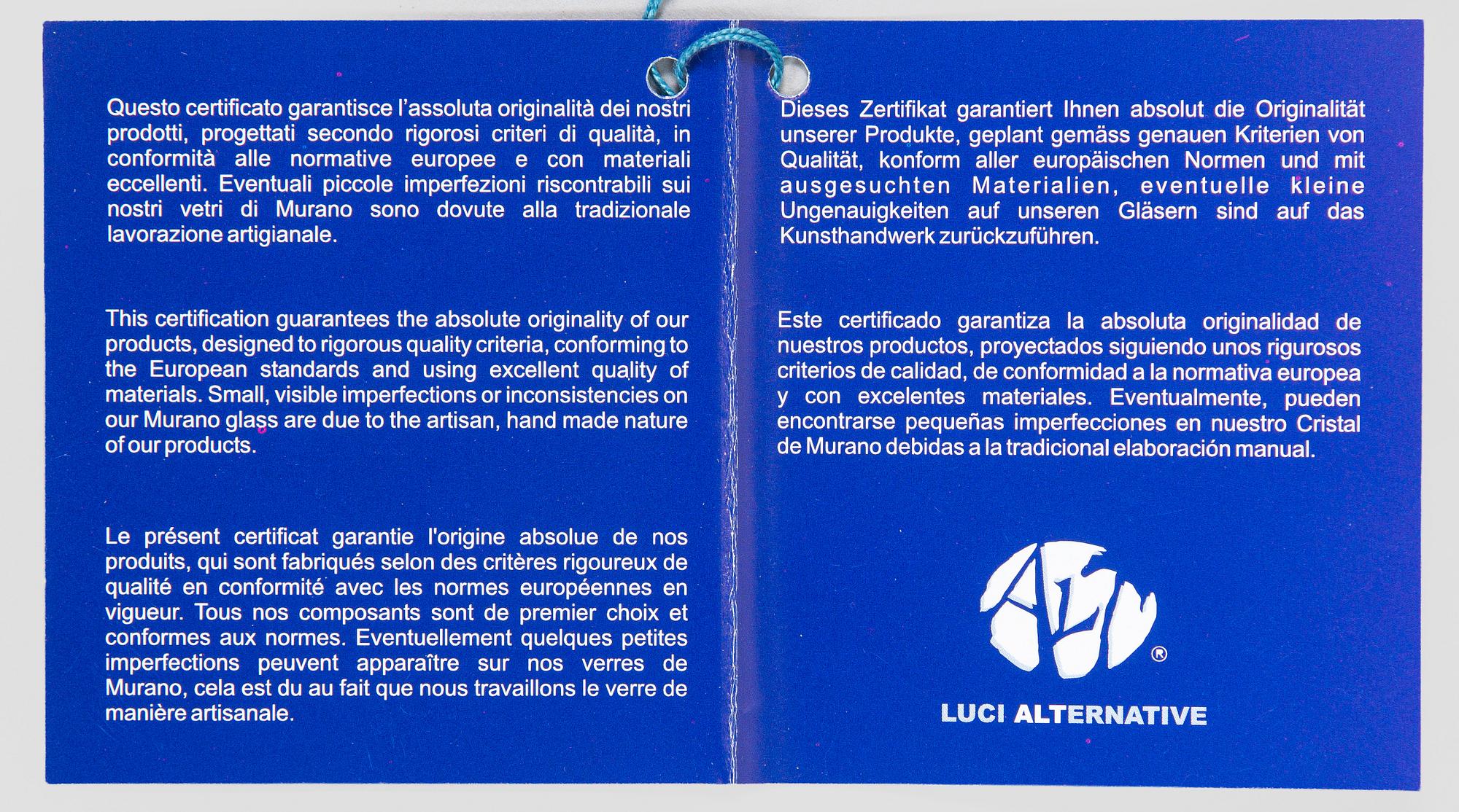 A pair of wall lights, ALT Luci Alternative, Murano, Italy 2000s.