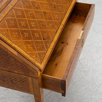 A Gustavian marquetry secretaire by Jonas Hultsten (master in Stockholm 1773-94).