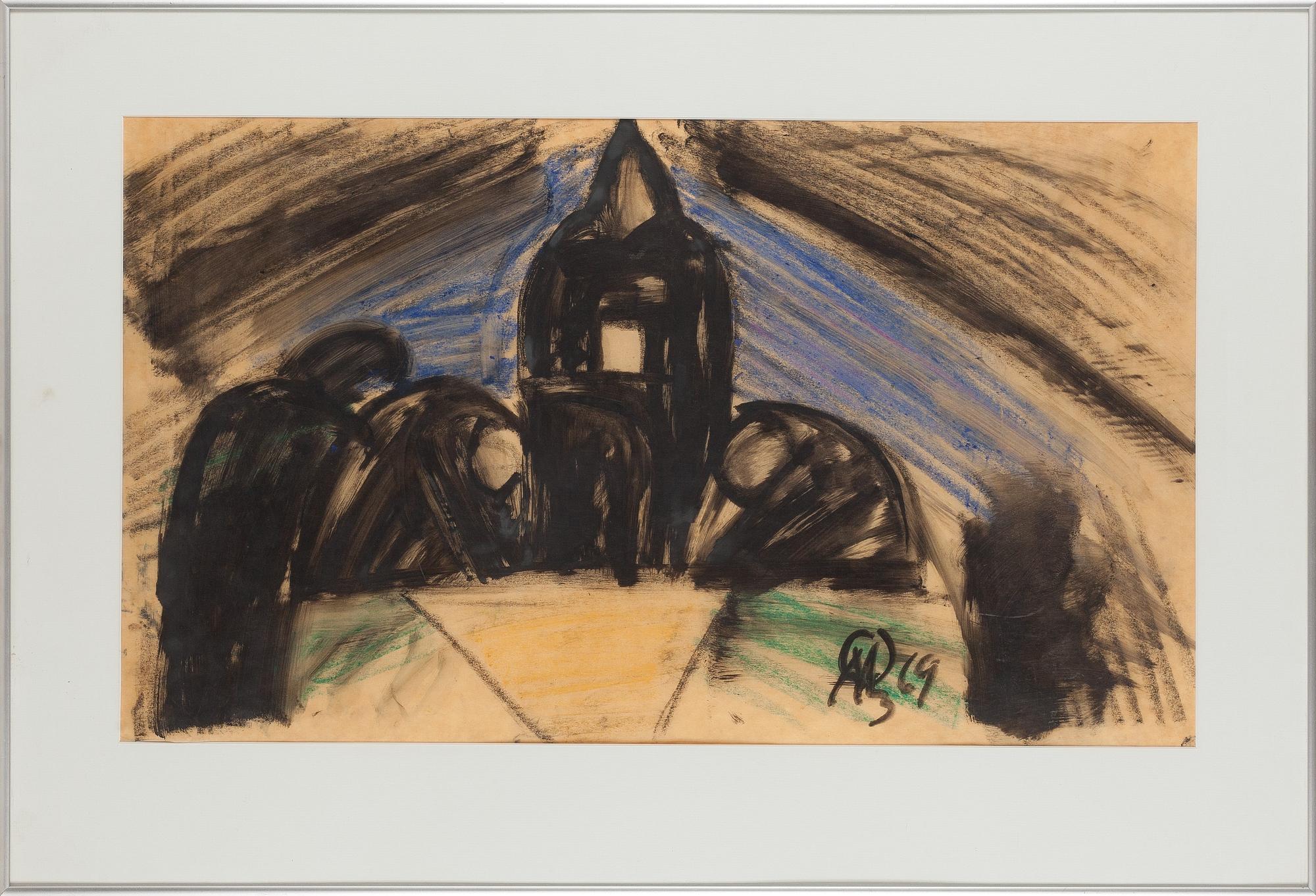 Olavi Martikainen, mixed media, signed and dated -69.