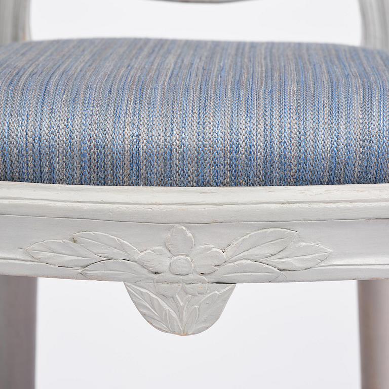 A set of five Gustavian chairs by J. E. Höglander (master in Stockholm 1777-1813).