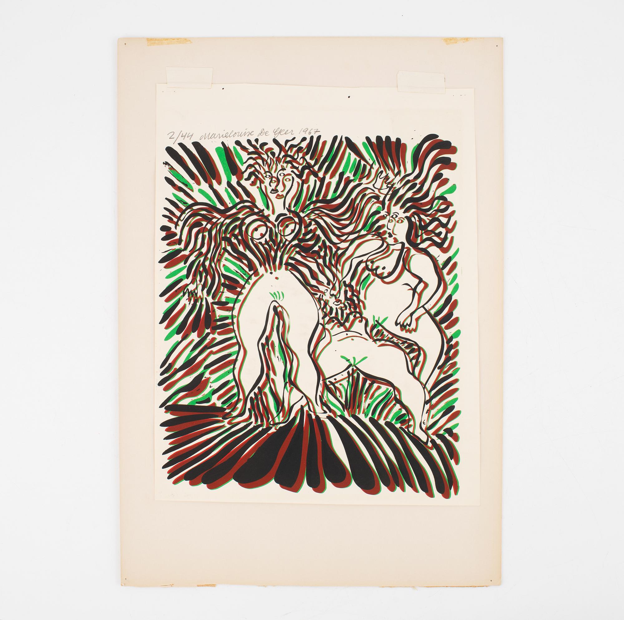 Marie-Louise Ekman, silkscreen in colours, 1967, signed 2/44.