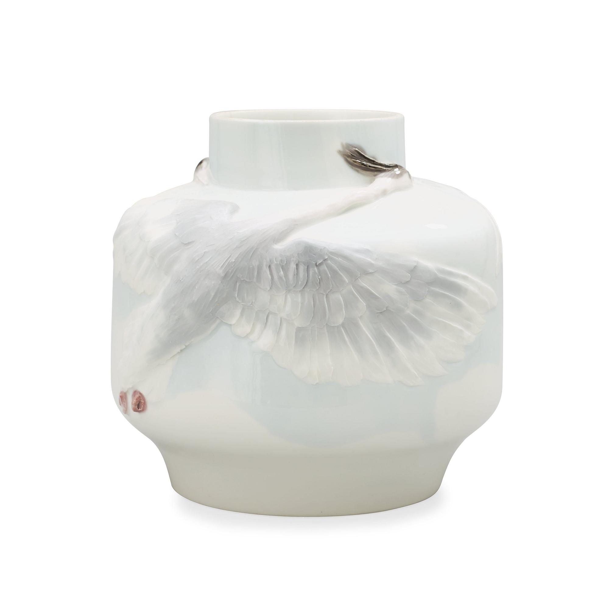 An Alf Wallander Art Nouveau porcelain vase, Rörstrand 1898.