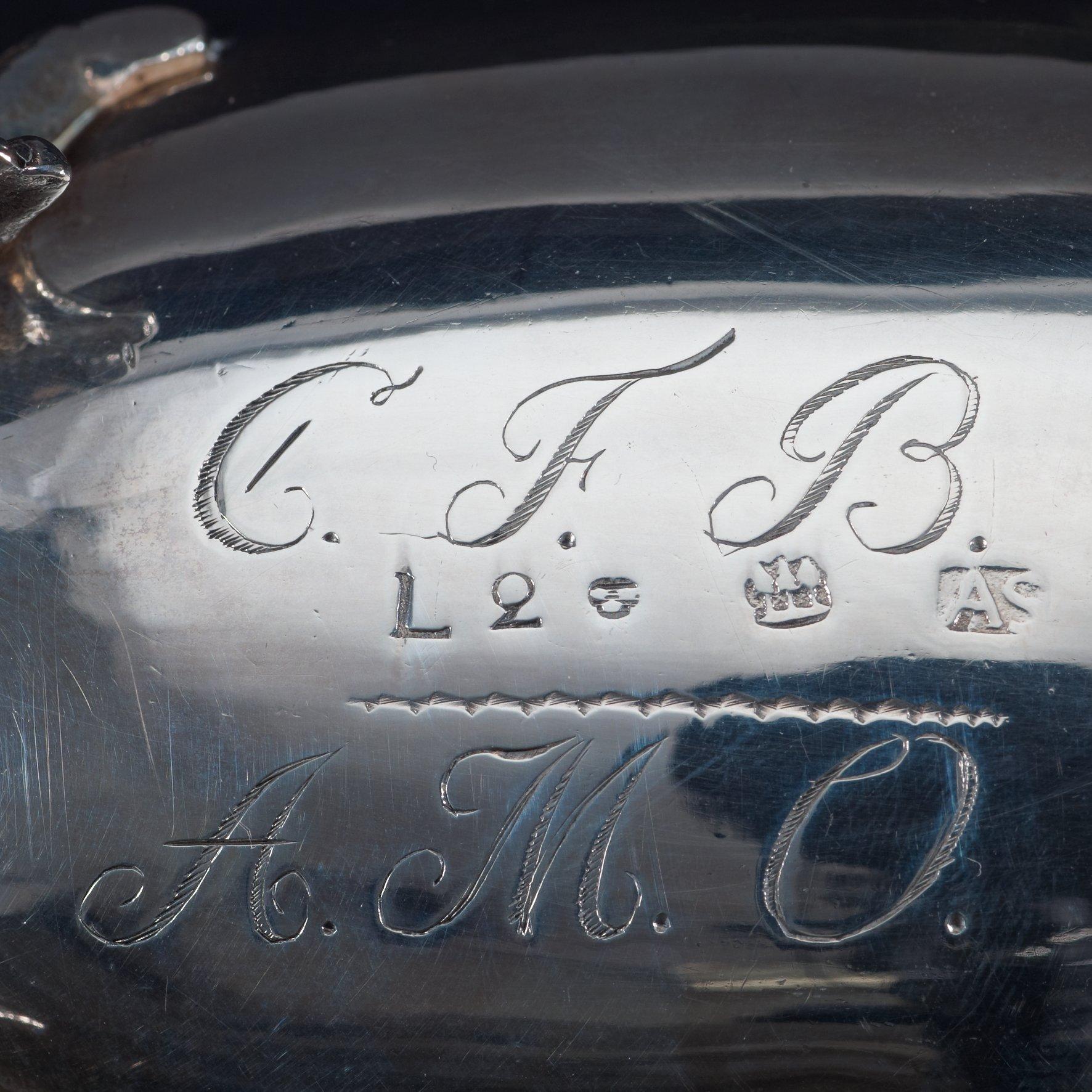 A Swedish 18th century parcel-gilt cream-jug, makers mark of Anders Schotte, Uddevalla 1793.