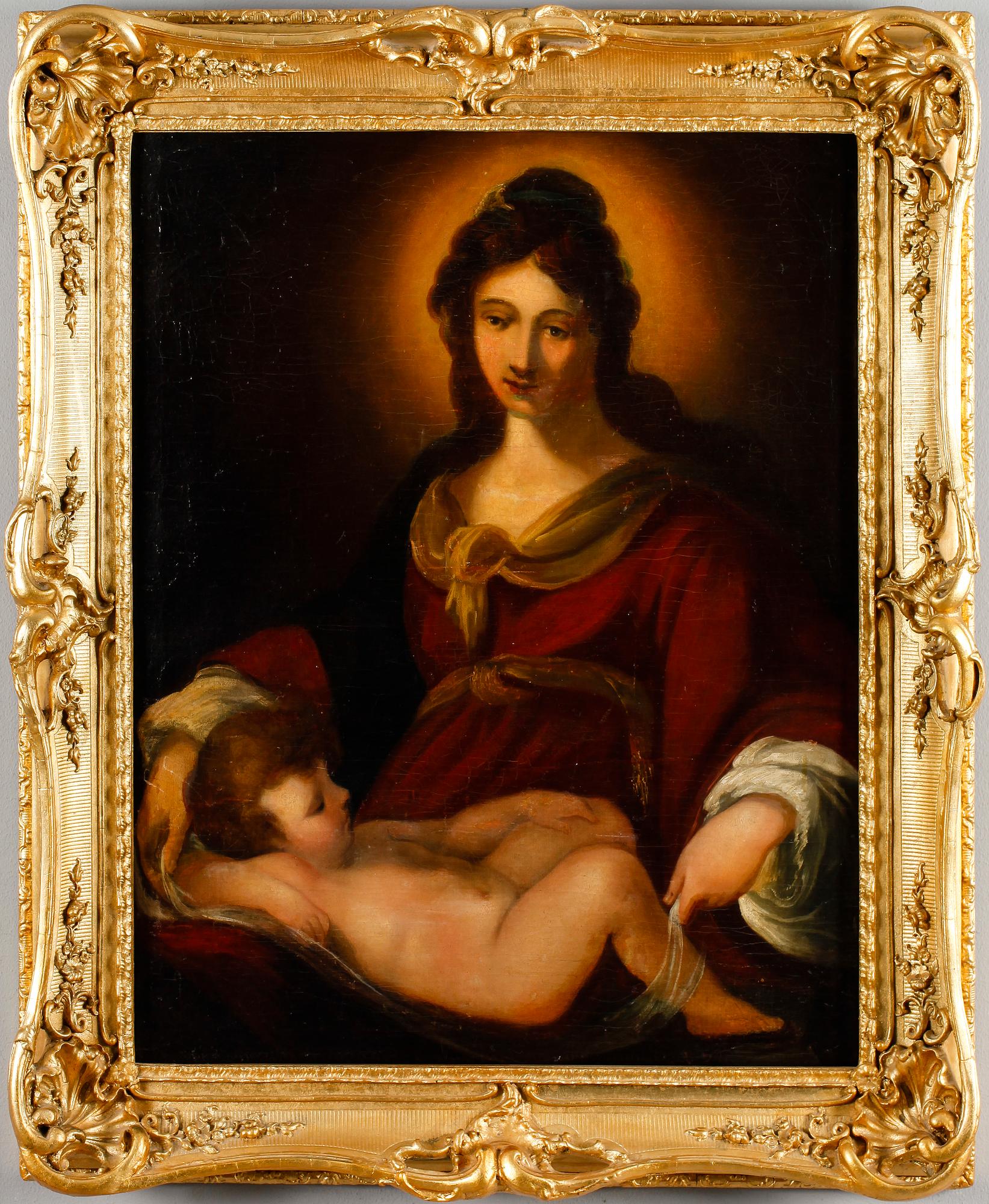 OKÄND KONSTNÄR, olja på duk, dubblerad, ej signerad, 1800-tal.
