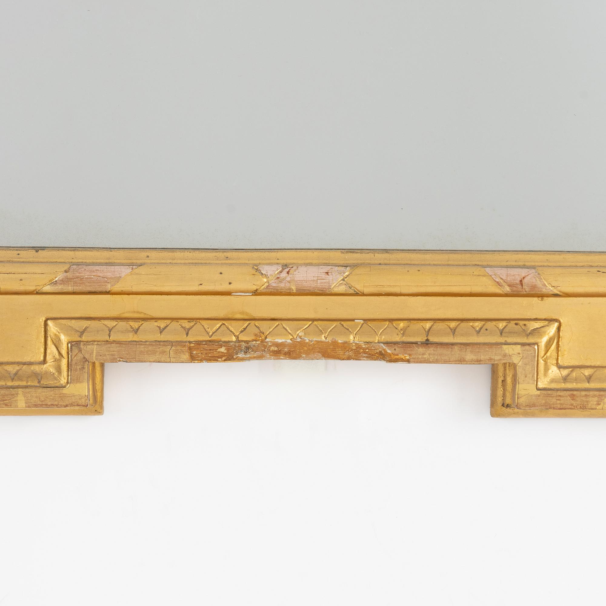 A Gustavian giltwood mirror by J. Åkerblad (master in Stockholm 1758-99).