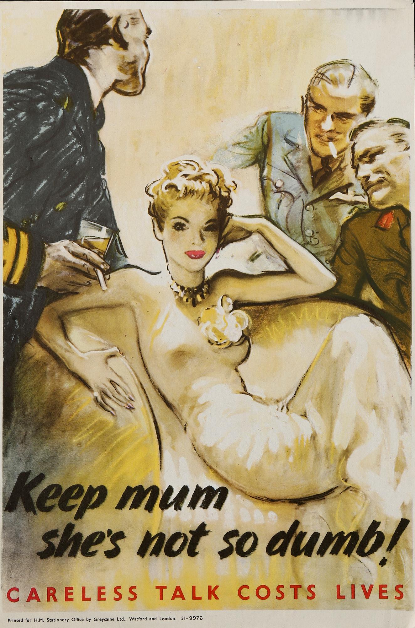 AFFISCHER, 2 st, bla "Femme fatale", England 1940-tal.
