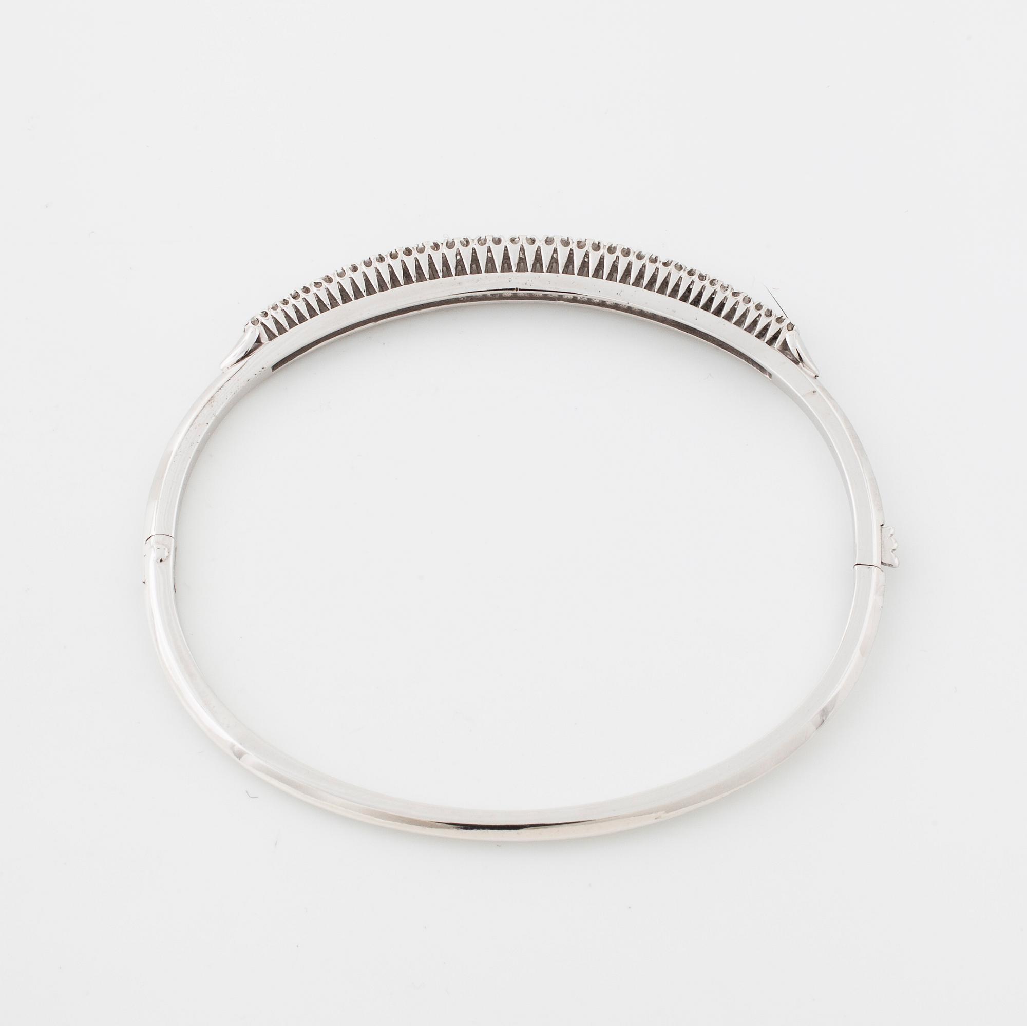A brilliant and single cut diamond bangle made in Alessandria, Italy.