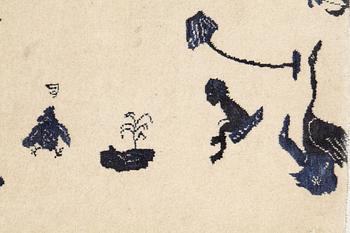 Suzanne Nessim, Matto, tufted, ca 143 x 105-106,5 cm, signed Nessim, made in India/Pakistan.