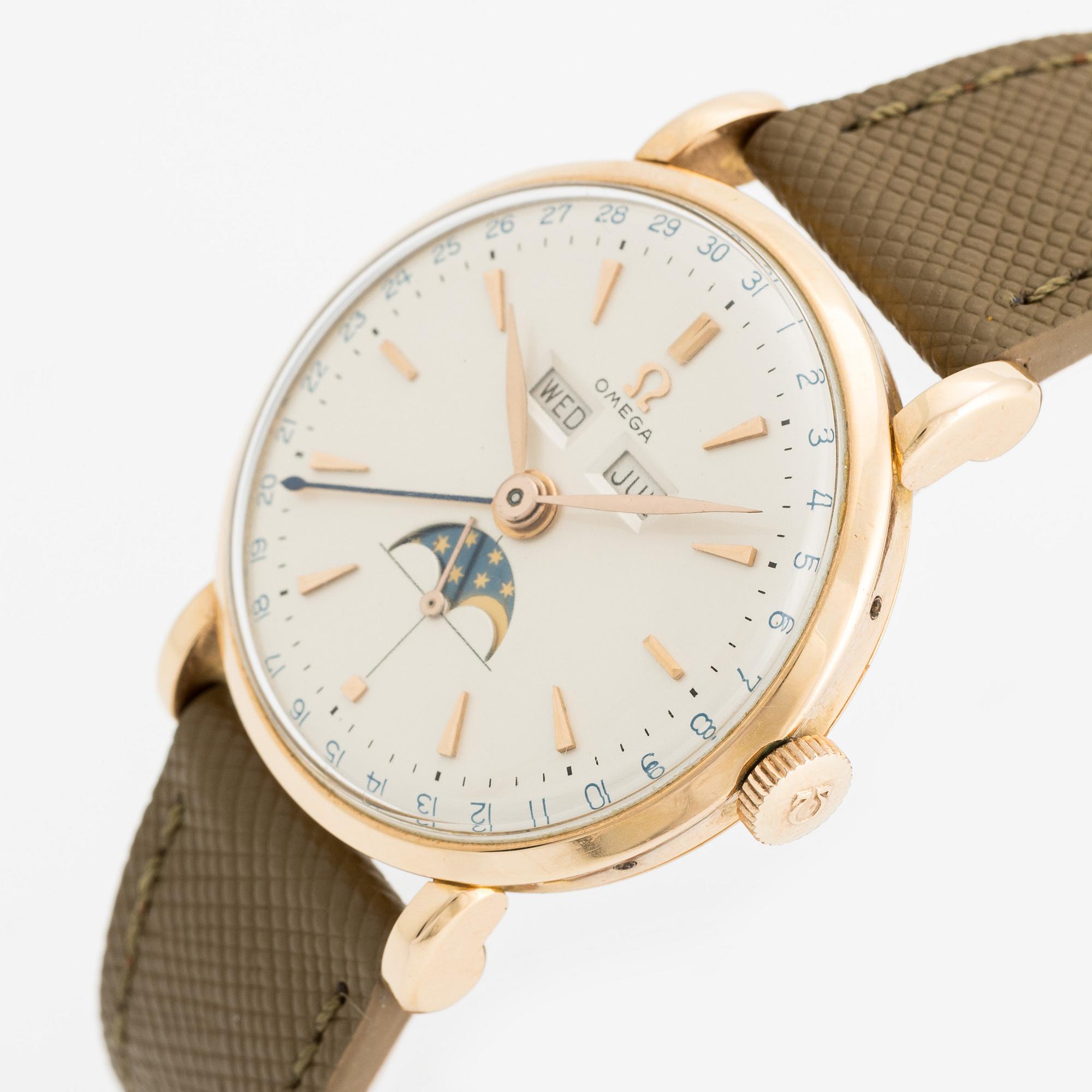 Omega, Cosmic, "Triple Date Moonphase", ca 1950.