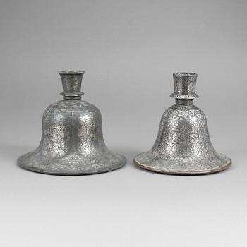 DEL FÖR VATTENPIPA, 2 st, Bidri-arbete, 1800-tal.