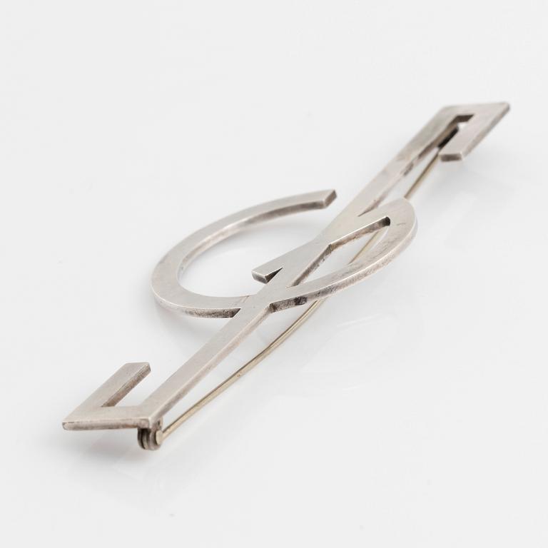 Wiwen Nilsson, monogrambrosch, silver.
