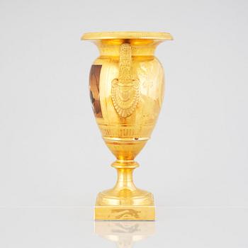 A Ludwigsburg Empire vase, signed C Goll, early 19th Century.