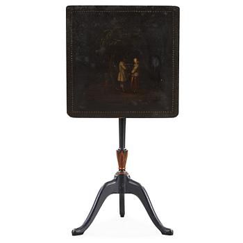 A Swedish tilt top table, from Nils Asplind's workshop, dated 1814.