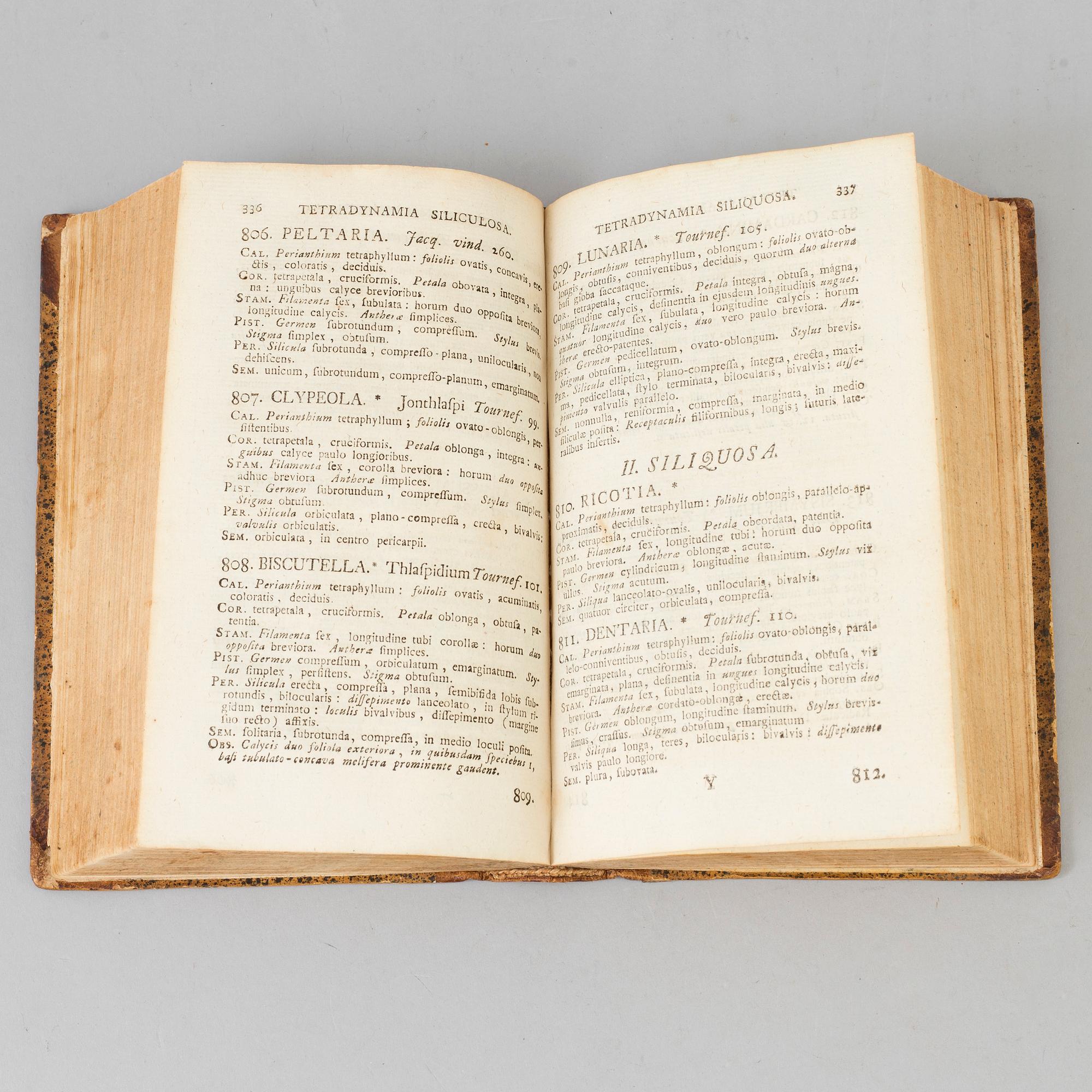A BOOK, Carl von Linné, Stockholm, 1764.