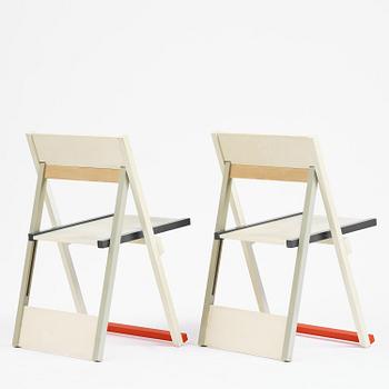 Igor Cronsioe, a pair of "Sudden Seat" folding chairs, Futura Gallery, Stockholm, 1983.