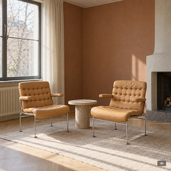 Bruno Mathsson, Armchairs, a pair, "Birgitta", Dux.