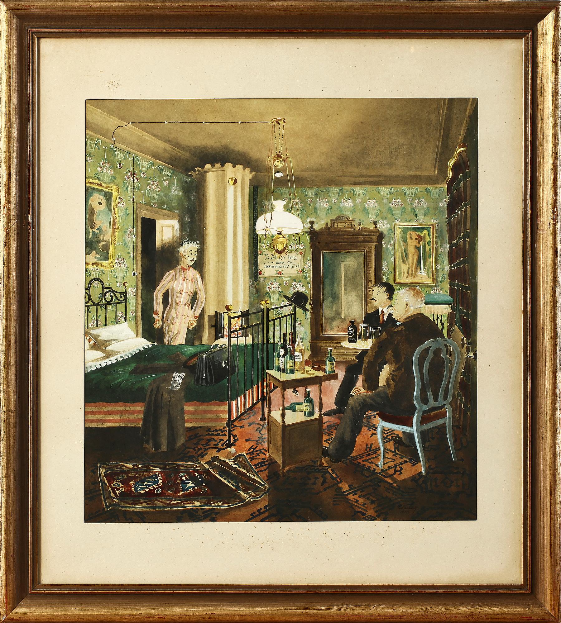 RUDOLF CARLBORG, blandteknik 3 st, sign samt dat 1945, 1945 samt 1946.