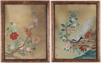 Oidentifierad konstnär, två stycken målningar, troligen Kina, omkring 1900.