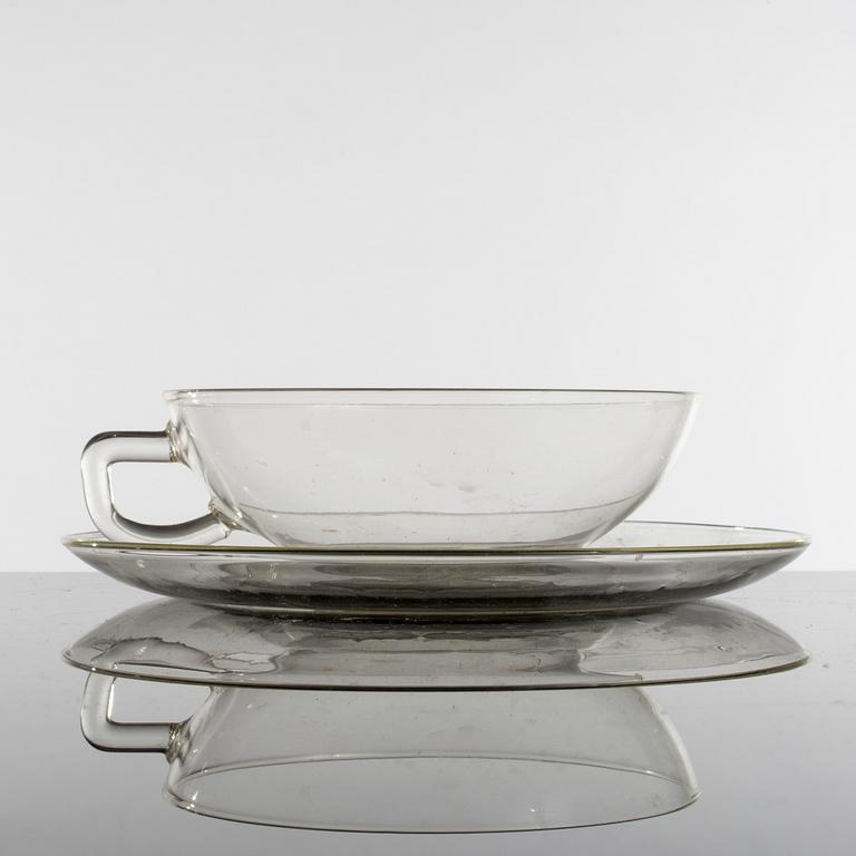 WILHELM WAGENFELT, 36 delar till teservis, delar, för Jenaer Glaswerke, Jena.