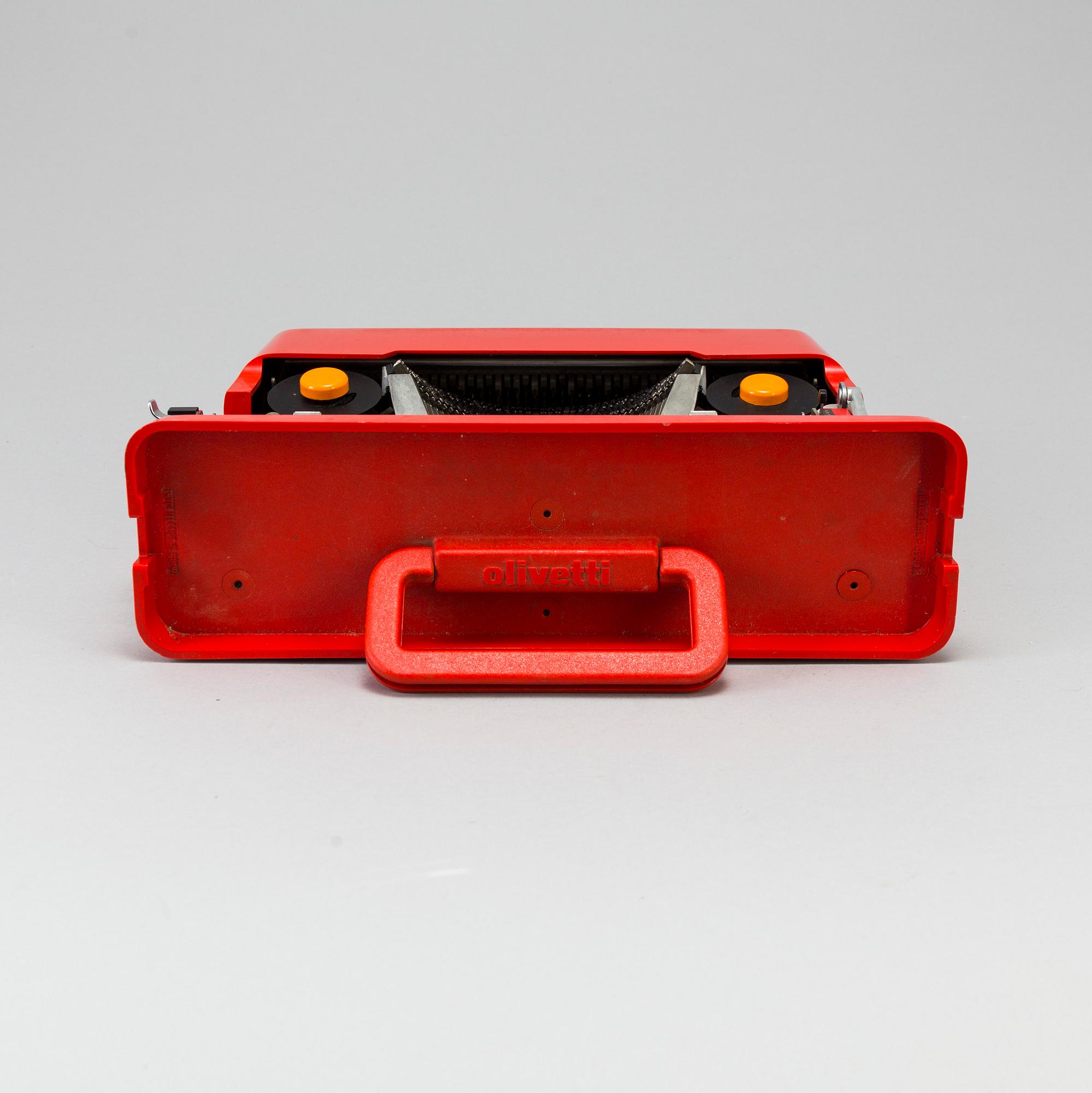 SKRIVMASKIN, "Valentine", Perry King samt Ettore Sottsass, Olivetti, formgiven 1968.